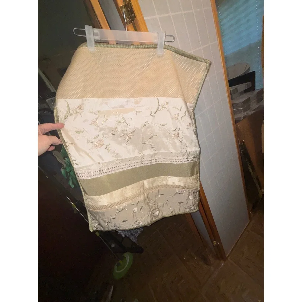 JCPenney Home Collection Floral Embroidered Patchwork Pillow Shams Sage Beige